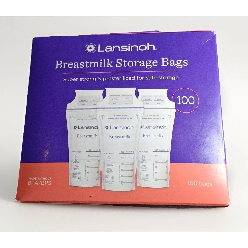Lansinoh‎ Breastmilk Storage Bags 100 Count Pre-sterilized BPA BPS Free 44677